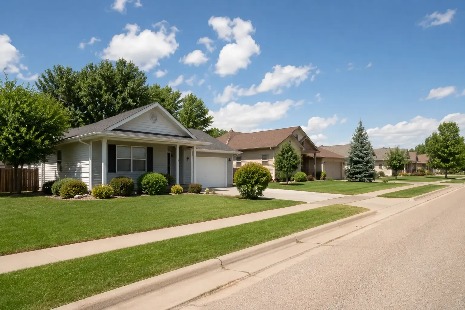 Residential neighborhood street in Sidney, Nebraska